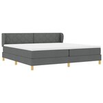 Lit Box Spring vidaXL avec matelas gris foncé 200x200 cm en tissu
