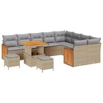 vidaXL Ensemble de canapé de jardin 12 Pièces beige et gris clair