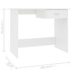 Bureau table poste de travail meuble d'ordinateur informatique étude 100 x 50 x 76 cm bois d'ingénierie blanc 02_0023495
