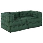 vidaXL Unité de canapé modulaire 2 Pièces Vert 140 x 70 x 56 cm Tissu