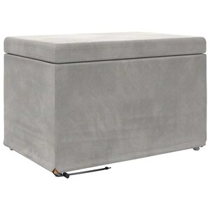 vidaXL Tabouret Gris clair 61 x 41 x 40 cm Velours et Bois Composite