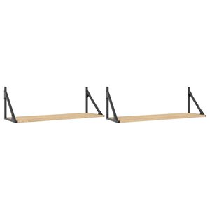 vidaXL Étagères murales 2 pièces Chêne Sonoma 80x25x25 5 cm Bois d'ingénierie