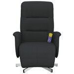 vidaXL Fauteuil inclinable de massage avec repose-pieds noir tissu