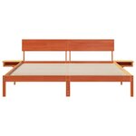 vidaXL Cadre de lit avec tête de lit Brun cire 200 x 200 cm Pin massif