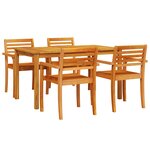 vidaXL Ensemble de salle à manger pour jardin 5 Pièces Marron