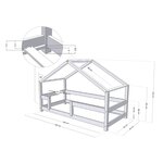 Lit cabane enfant LUCKY 90 x 180 vert pétrole