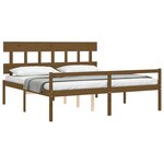 vidaXL Lit pour personne âgée et tête de lit 200x200 cm bois massif