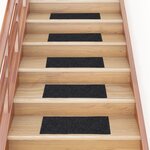 vidaXL Tapis d'escalier autocollants Rectangulaire 15 Pièces 60x25cm Gris