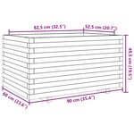 vidaXL Jardinière cire marron 90x60x49 5 cm bois de pin massif