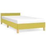 vidaXL Cadre de lit avec tête de lit Vert 90x190 cm Tissu