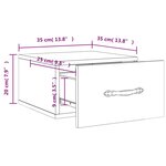vidaXL Tables de chevet murales 2 Pièces chêne fumé 35x35x20 cm
