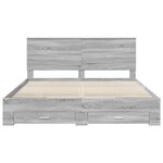 vidaXL Cadre de lit Gris Sonoma 200 x 200 cm Bois d'ingénierie