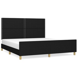 vidaXL Cadre de lit sans matelas noir 180x200 cm tissu