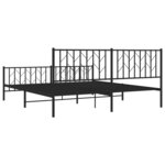 vidaXL Cadre de lit métal sans matelas avec pied de lit noir 183x213cm