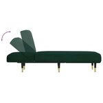 vidaXL Chaise longue vert foncé velours