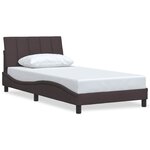 vidaXL Cadre de lit sans matelas Hanko marron foncé 100x200 cm tissu