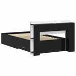 vidaXL Cadre de lit avec rangement Noir 75 x 190 cm Bois d'ingénierie