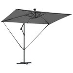 vidaXL Parasol banane à mât déporté Anthracite 294 x 200 x 254 cm