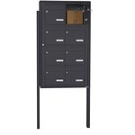 Bloc collectif Leabox  2x4  grade 3  simple face  Extérieur  fixation sur pieds à sceller   gris anthracite RAL 7016 finition brillante