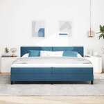 vidaXL Lit à ressorts avec matelas Bleu foncé 200 x 200 cm tissu