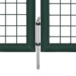 vidaXL Portail de clôture Acier 306x175 cm Vert