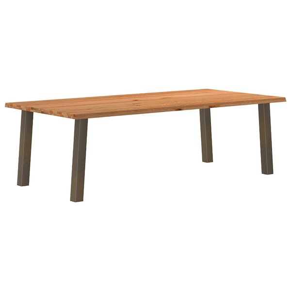 vidaXL Table à manger marron clair bois de chêne massif rectangulaire