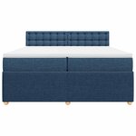 vidaXL Sommier à lattes de lit avec matelas Bleu 200x200 cm Tissu