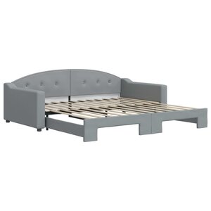 vidaXL Lit de jour avec gigogne sans matelas gris clair 100x200 cm
