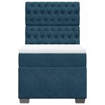 vidaXL Sommier à lattes de lit avec matelas bleu 90x190 cm velours