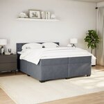 vidaXL Sommier à lattes de lit et matelas Gris foncé 200x200cm Velours