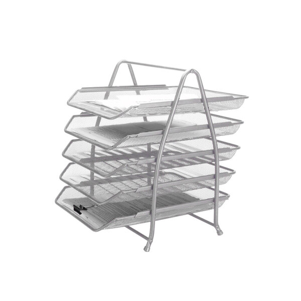 Corbeilles courrier q-connect maille metallique documents   a4 350x275x375 mm coloris     gris - set 5 un