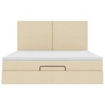 VidaXL Cadre de lit ottoman avec matelas crème 180x200 cm tissu