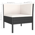 Salon de jardin meuble d'extérieur ensemble de mobilier 9 pièces avec coussins résine tressée noir 02_0018145