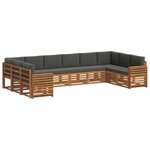 vidaXL Ensemble de canapés d'extérieur 10 pc Naturel et Anthracite