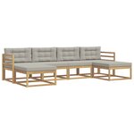 vidaXL Ensemble de canapés d'extérieur 6 pc Blanc et gris clair