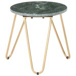vidaXL Table basse Vert 40x40x40 cm Pierre véritable et texture marbre