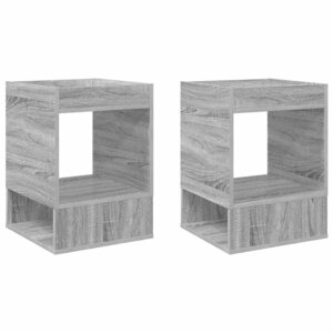 vidaXL Table d'appoint 2 Pièces Gris Sonoma 40 x 40 x 56 cm