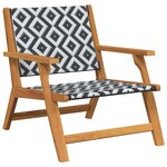 vidaXL Chaises de jardin 2 Pièces Noir et blanc 76x67x73 cm Bois massif d'acacia