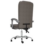 Fauteuil de massage inclinable de bureau informatique étude tissu taupe 02_0025421