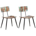 vidaXL Chaises de salle à manger 2 Pièces Bois de récupération solide
