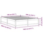 vidaXL Cadre de lit sans matelas 140x200 cm bois massif de pin