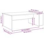 vidaXL Table basse Bois ancien 95 x 50 x 34 cm Bois d'ingénierie