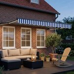 vidaXL Auvent rétractable électrique Bleu et Blanc 3 5 x 2 m