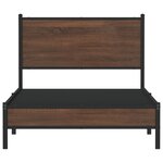 vidaXL Cadre de lit en métal sans matelas chêne marron 100x200 cm