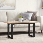 vidaXL Table basse cadre en O 90x40x45 5cm bois de pin massif et acier