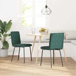 vidaXL Chaises à manger lot de 2 Vert foncé Velours