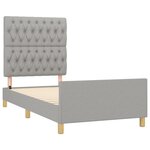 vidaXL Cadre de lit sans matelas gris clair 90x190 cm tissu