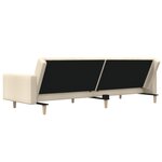 vidaXL Canapé-lit à 2 places crème tissu