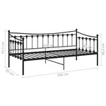 vidaXL Cadre de canapé-lit sans matelas noir métal 90x200 cm