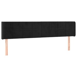 vidaXL Tête de lit avec oreilles Noir 163x16x78/88 cm Velours
